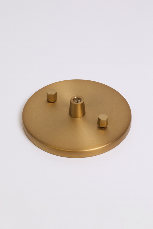 Brass finish low-profile metal ceiling canopy for pendant lighting, replacement part