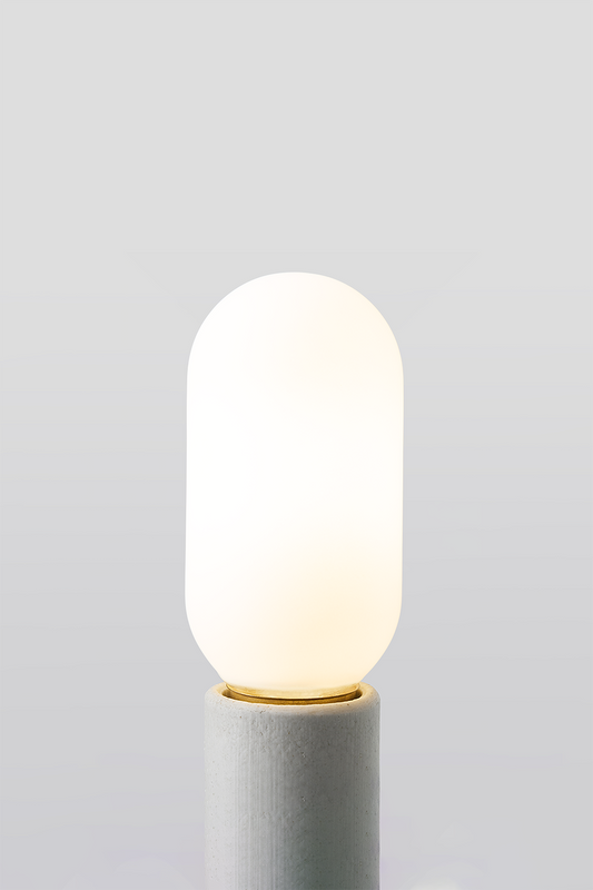 Brightlight T14 LED bulb on a gray background