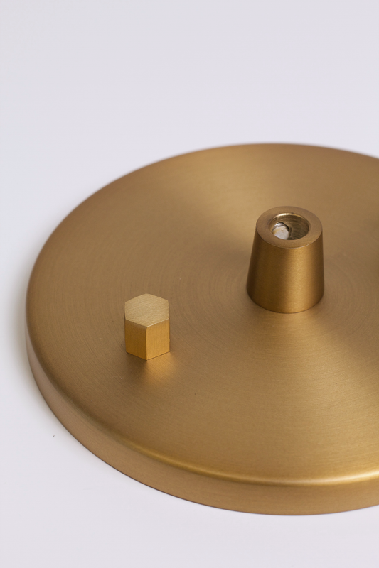 Brass finish low-profile metal ceiling canopy for pendant lighting, replacement part