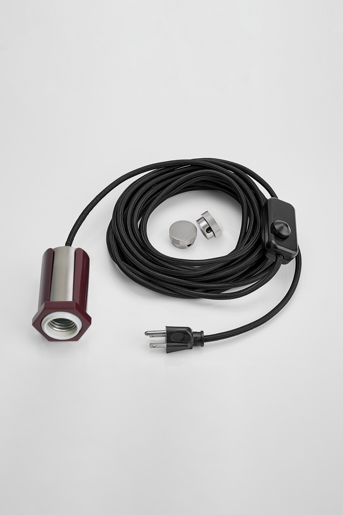 Alamere Plug-in Pendant Oxblood and Brushed Nickel