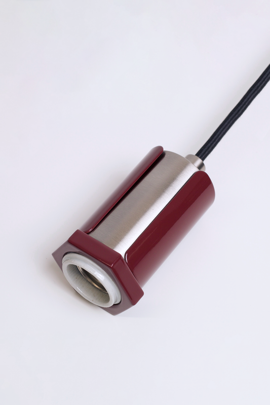Alamere Plug-in Pendant Oxblood and Brushed Nickel